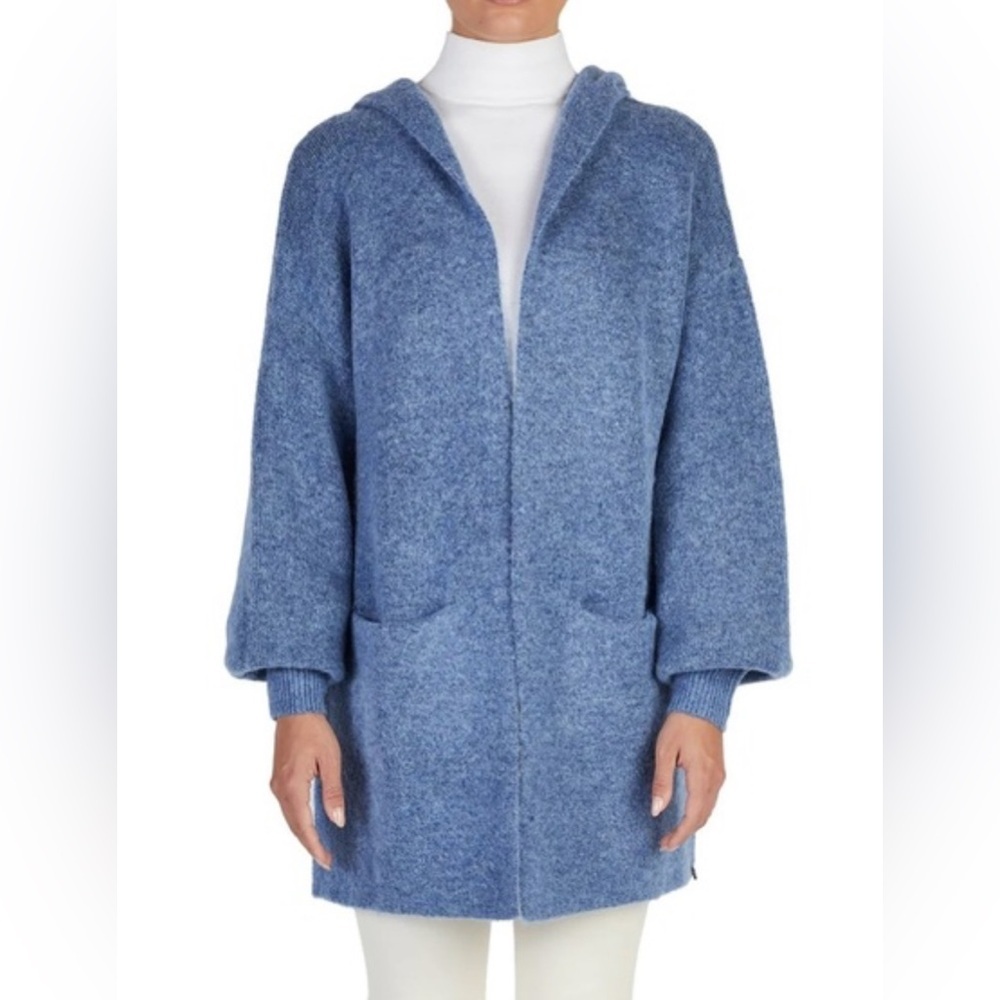 Beryll Cashmere Cardigan with Hood Vivian in denim blue OS